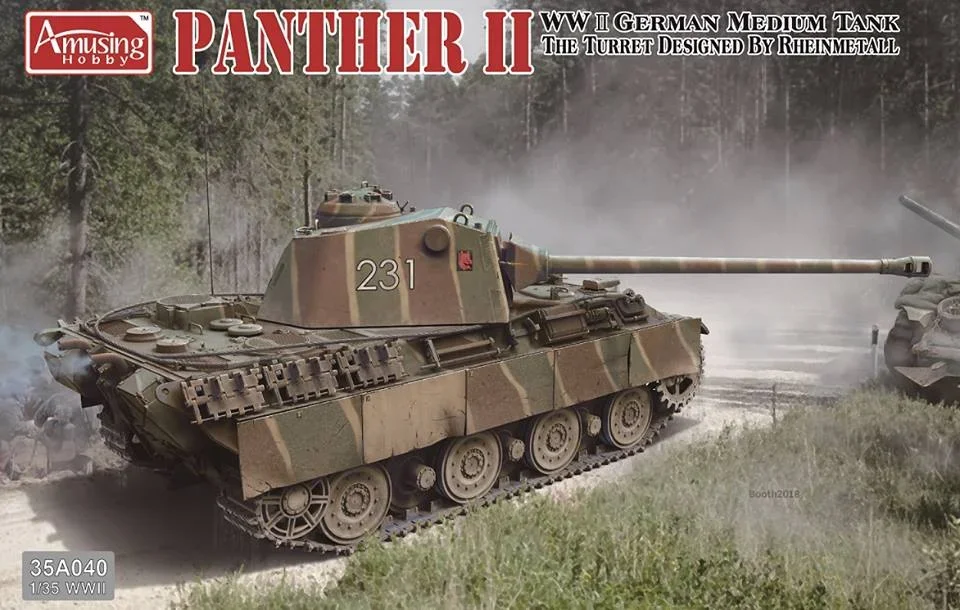 Amusing Hobby assembling tank model kit 35A040 Black Panther 2 medium tank Rhine metal Turret 1/35