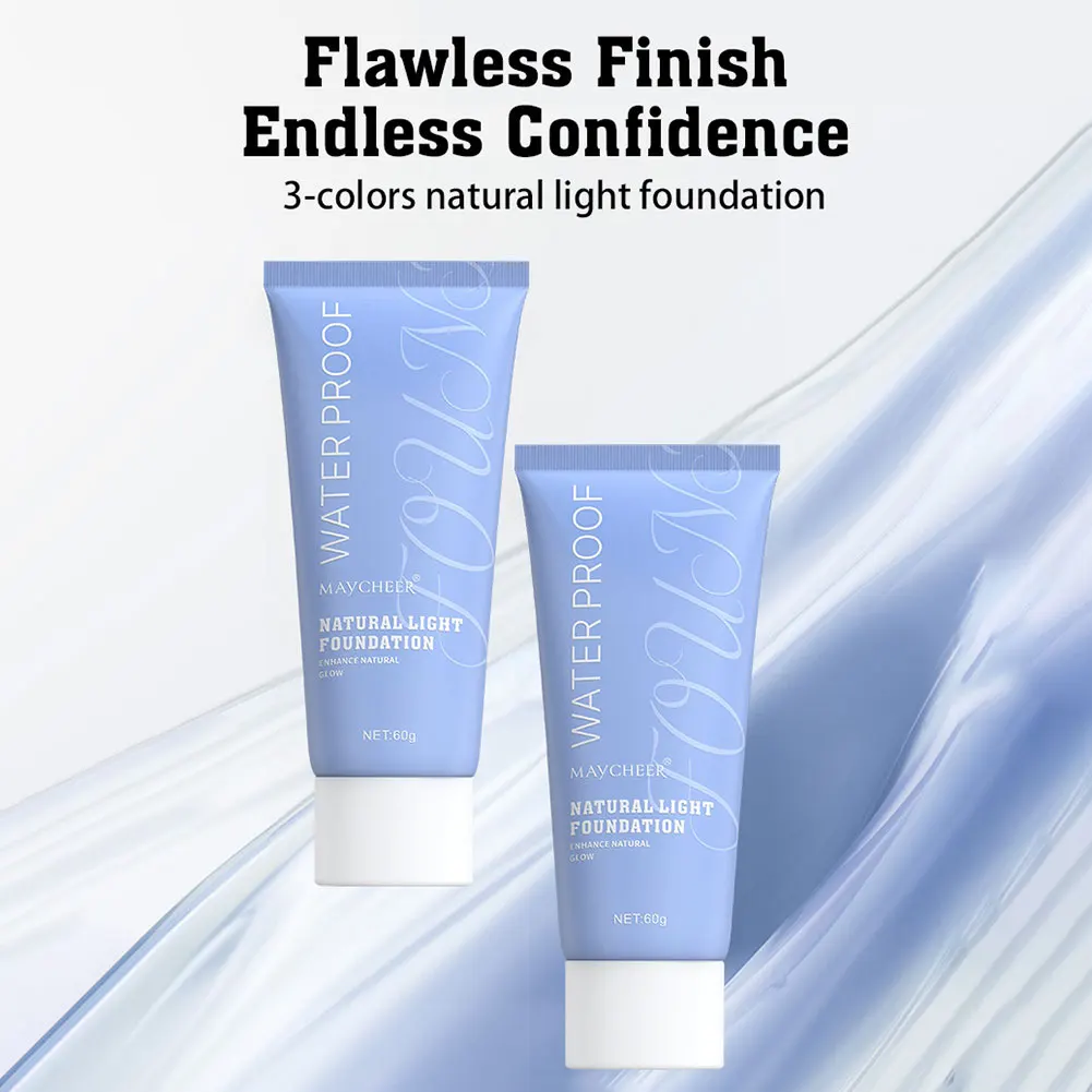 Fondotinta liquido da 60 g, fondotinta liquido naturale-glow, fondotinta nascosto idratante impermeabile da indossare ogni giorno per il trucco quotidiano
