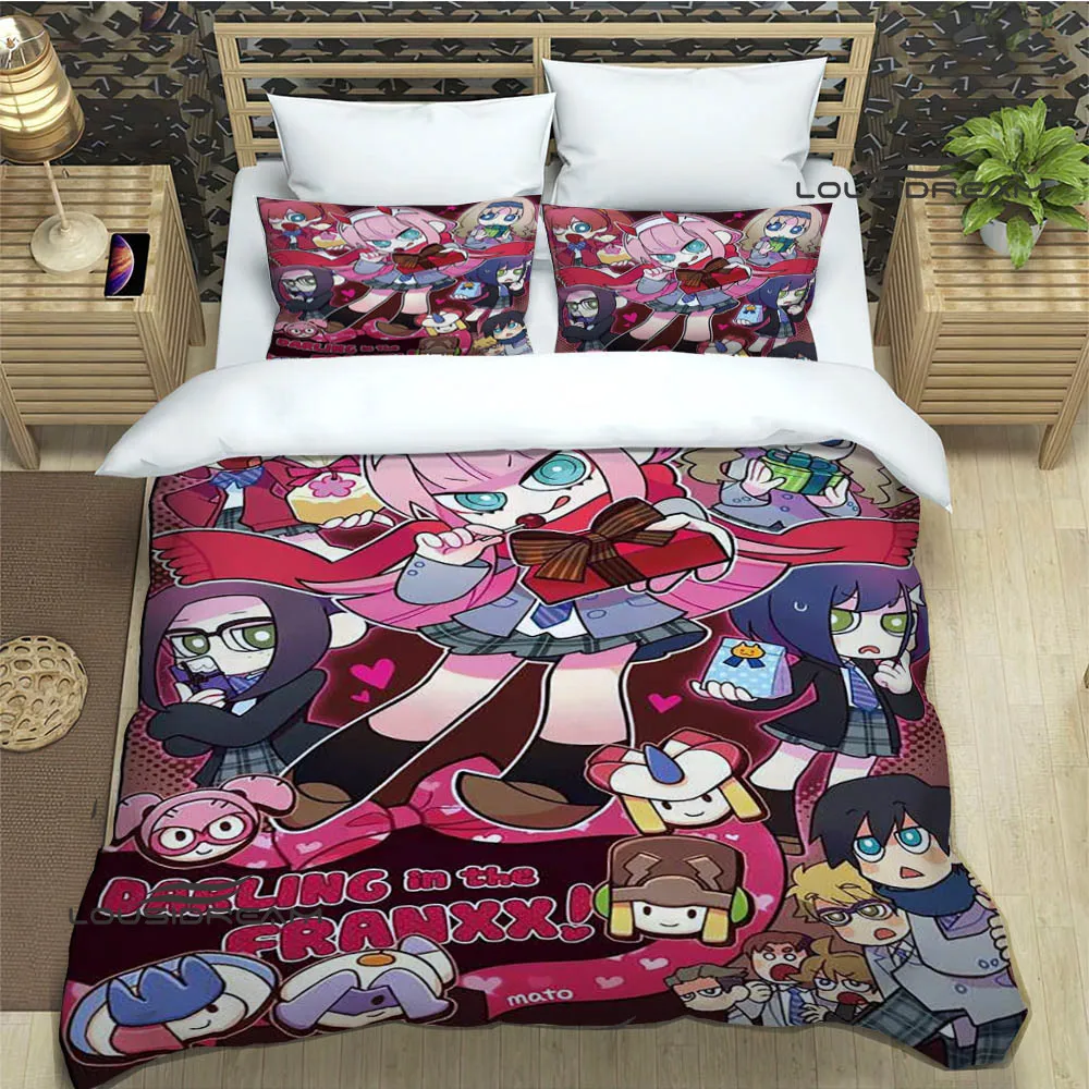 DARLING in the FRANXX Cartoon Bedding Sets exquisite supplies set duvet cover bed comforter set bedding set luxury birthday gift