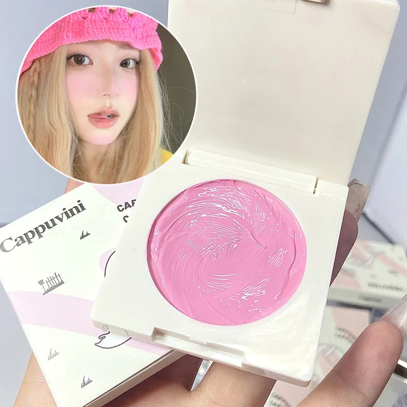 Peach Pink Creamy Blush Cheek Rouge Contouring Brighten Skin Tone Waterproof Multi-purpose Eyeshadow Blusher Girl Feeling Makeup