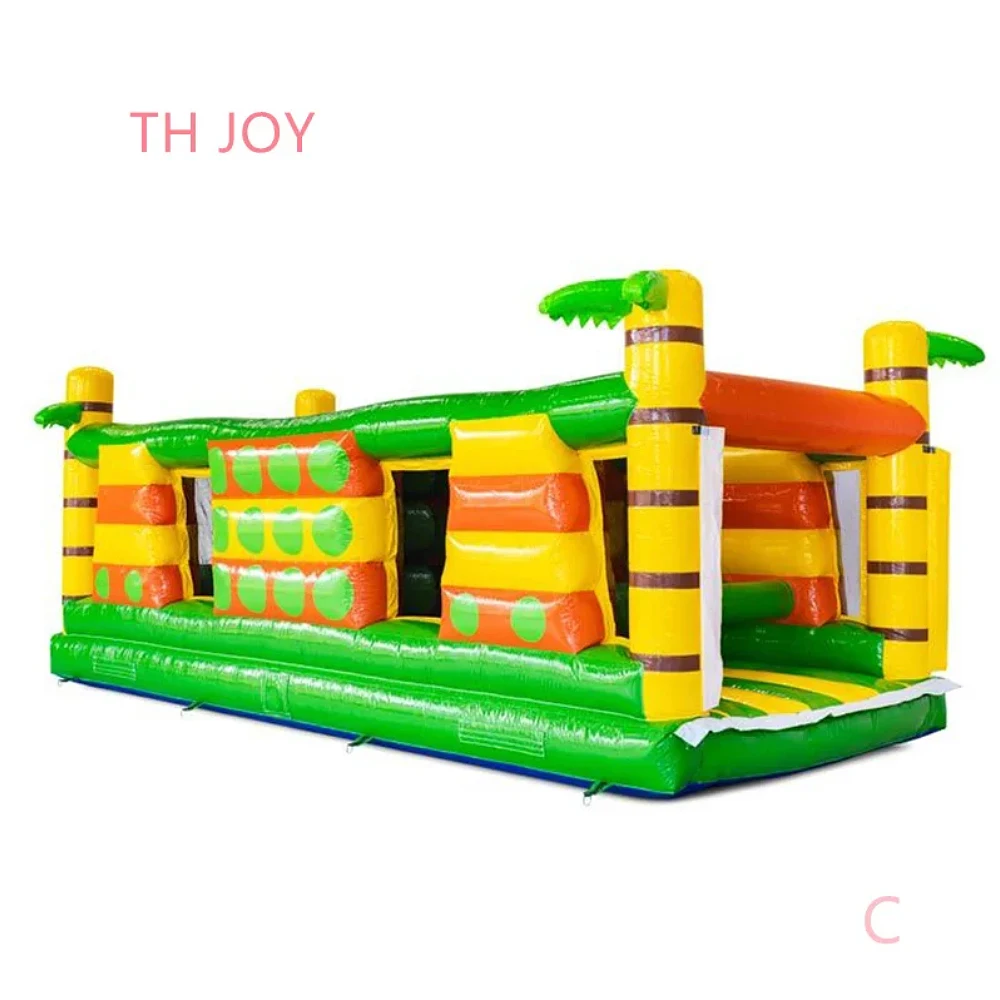 outdoor giant Funny Jungle Race Inflatable Obstacle Course, forest theme inflatable bouncer slide combos