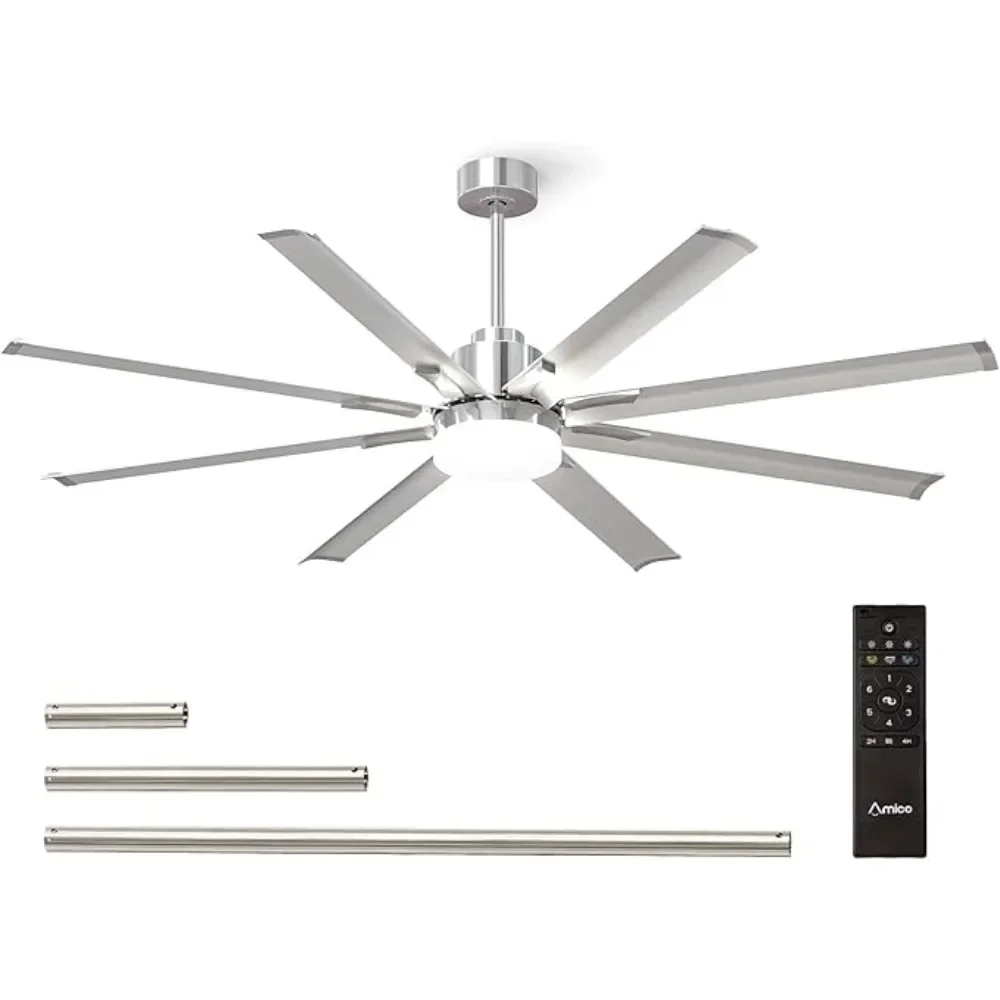 

Ceiling Fan with Remote Control, Industrial Ceiling Fan, Quiet DC Motor, 8 Reversible Blades & 6-Speed , 84 Inch Ceiling Fan