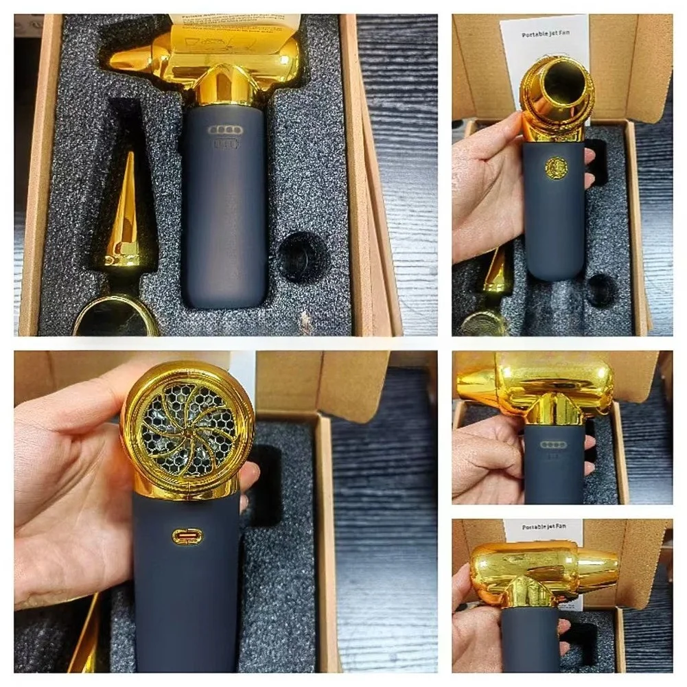 Portable Electric Compressed Air Duster 3 Gear Wireless Car Blower With Brushless Motor For Keyboard Cleaning Snow Removal Gold