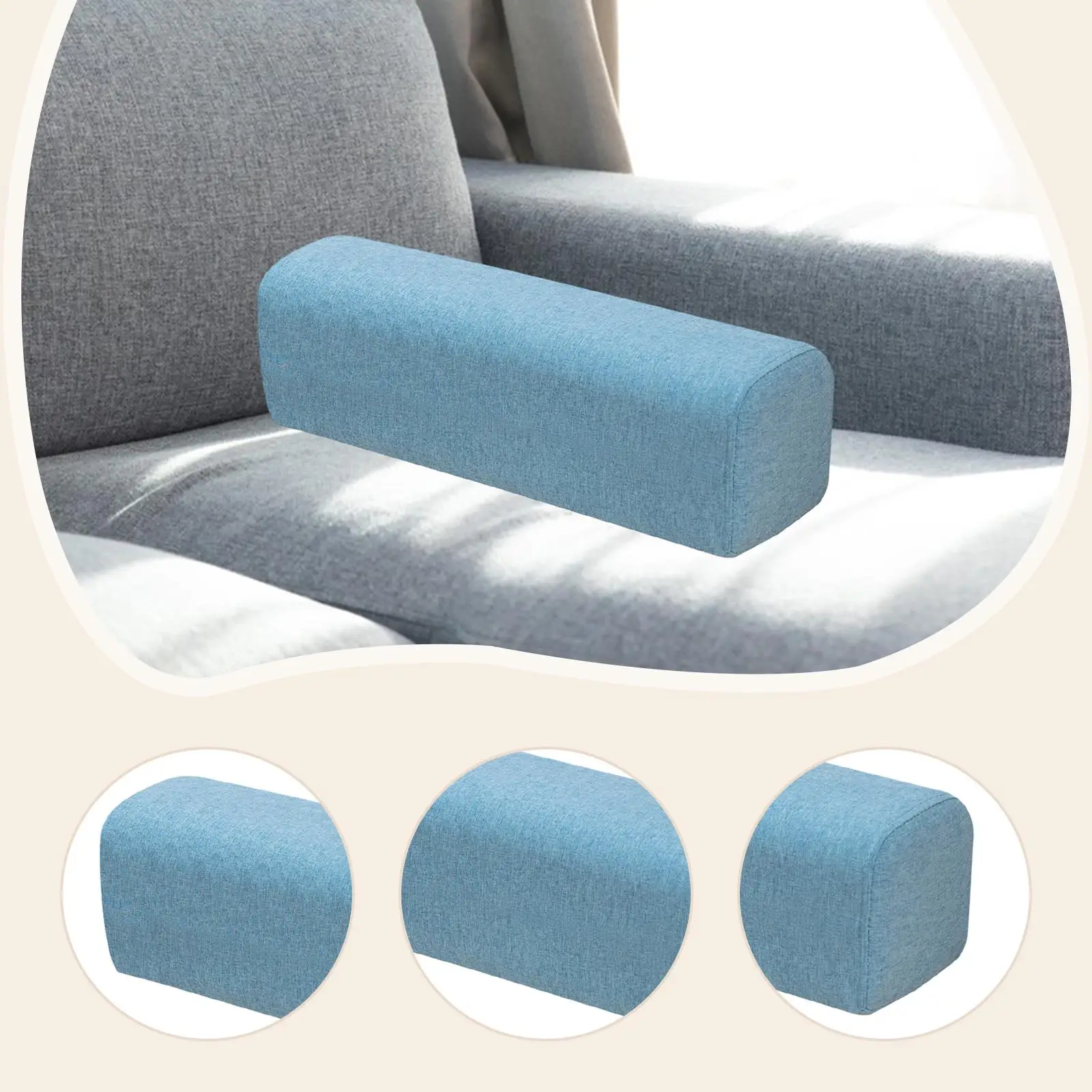 Side Arm Rest Support Pillow High Density Foam Cushion Bolster for Sofa Bed Armchair Sitting Relaxation