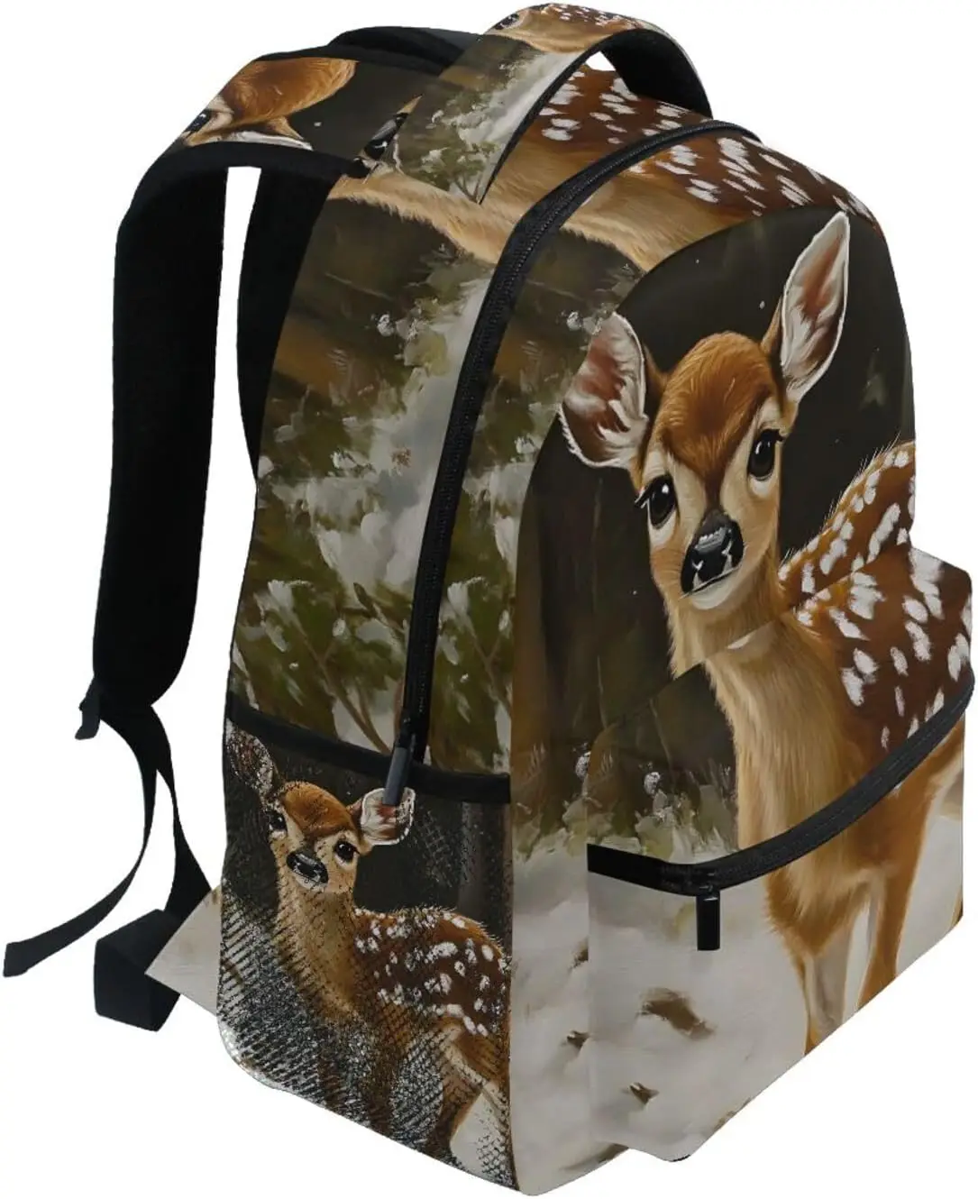 子供用バックパック (かわいい鹿)、男の子、女の子、ランドセル、旅行、ハイキング、学校用ブックバッグ、Mサイズ