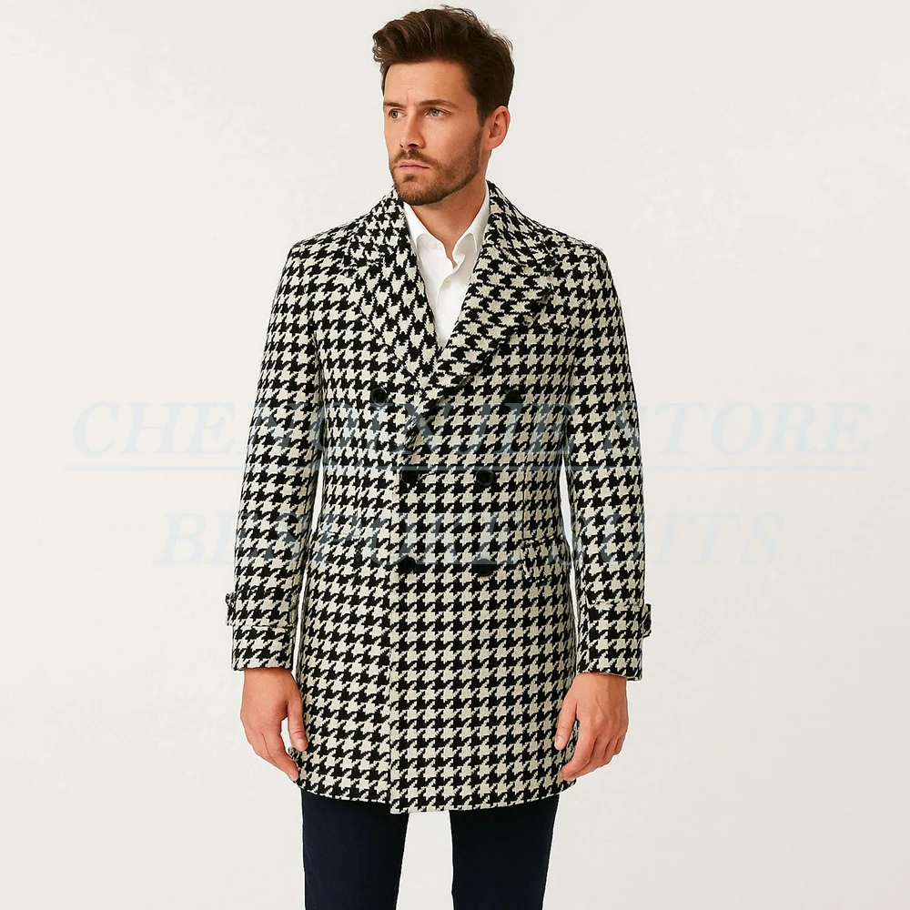 

Elegant Men's Suits Customzied Double Breasted Peak Lapel Daily 2 Piece Jacket Pants Fashion Office Work Male Clothing Terno