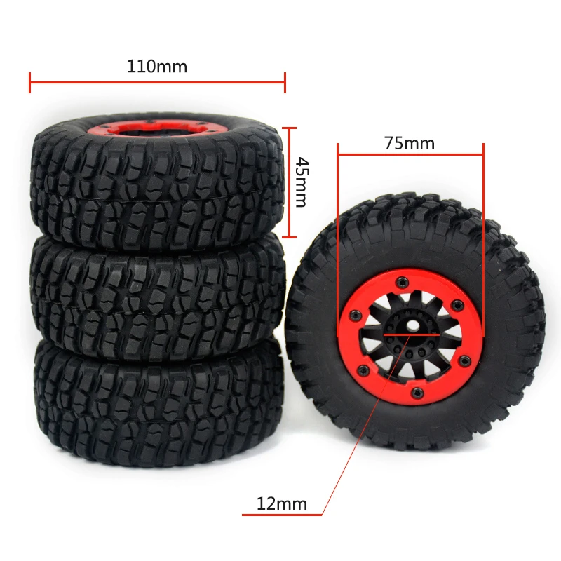 1:10 RC Remote Control Model Cars Short-course Truck Tires Off-road Vehicle Buggy  Wheels Huanqi 727 REMO Accessories