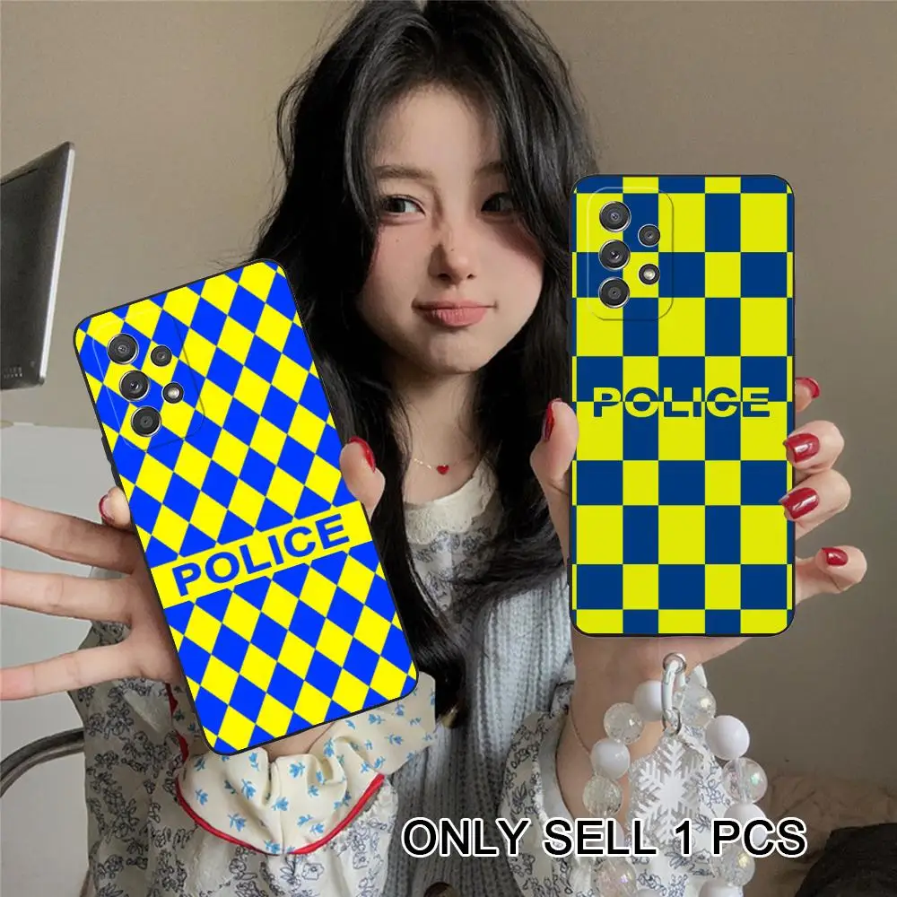Police Car Painting Phone Case for Samsung Galaxy A26 25 24 23 22 21 17 16 15 14 13 12 11 5G Soft TPU Shockproof Cover