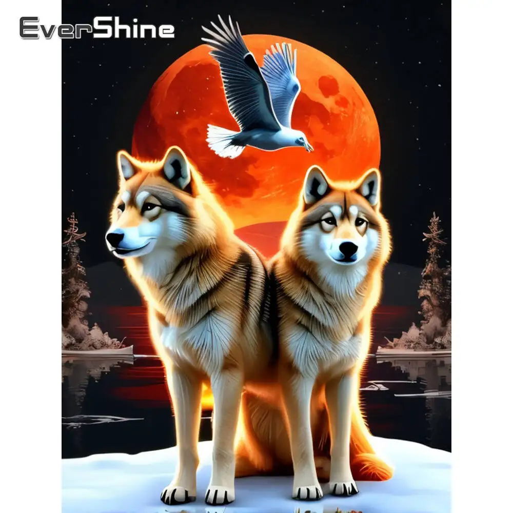 Evershine ダイヤモンド塗装犬動物ラインストーン写真漫画ダイヤモンド刺繍橋カラフルな工芸品手作りギフト
