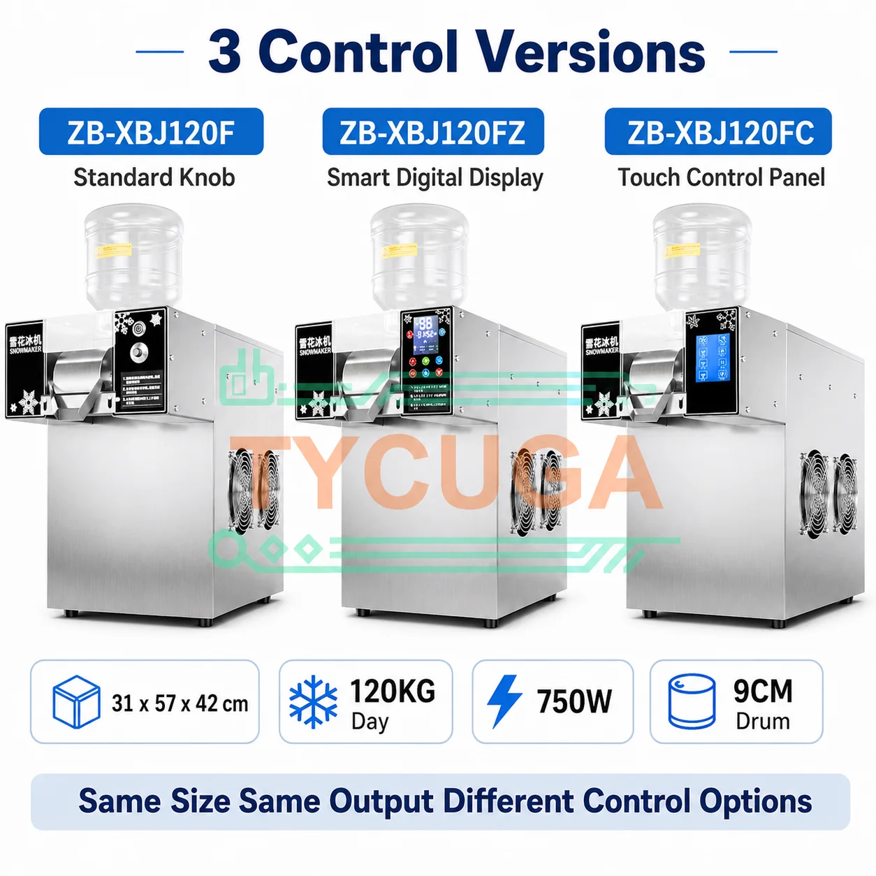 120KG/24H Ice Maker Snow Shaver Machine 750W Snowflake Ice Shaving Device Commercial Korea Bingsu Snowflake Machine Air Cooling