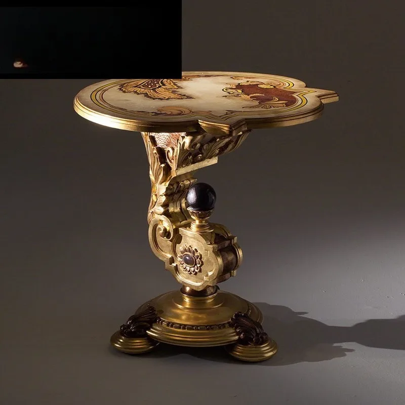 Round coffee table European side table Villa furniture Small round table