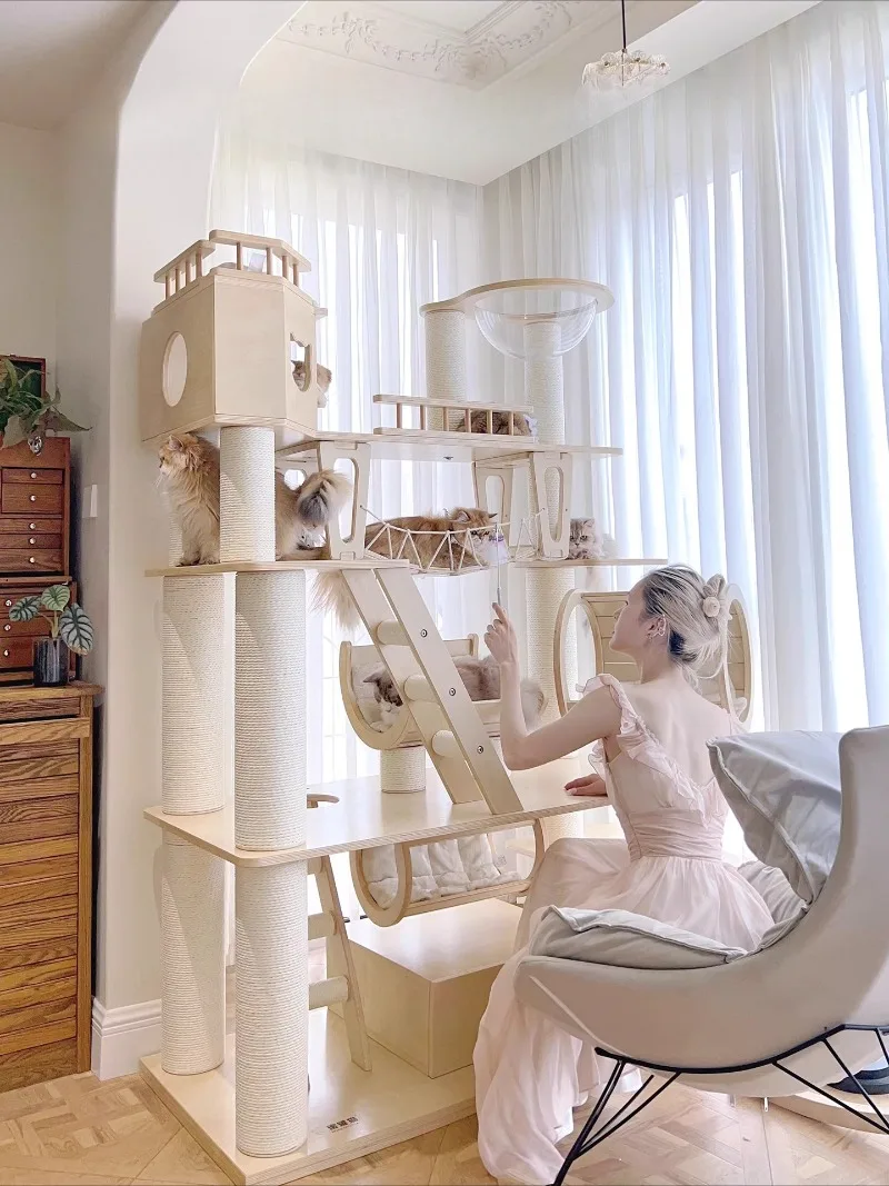 Climbing frame nest tree integration super large solid wood castle wooden frame villa