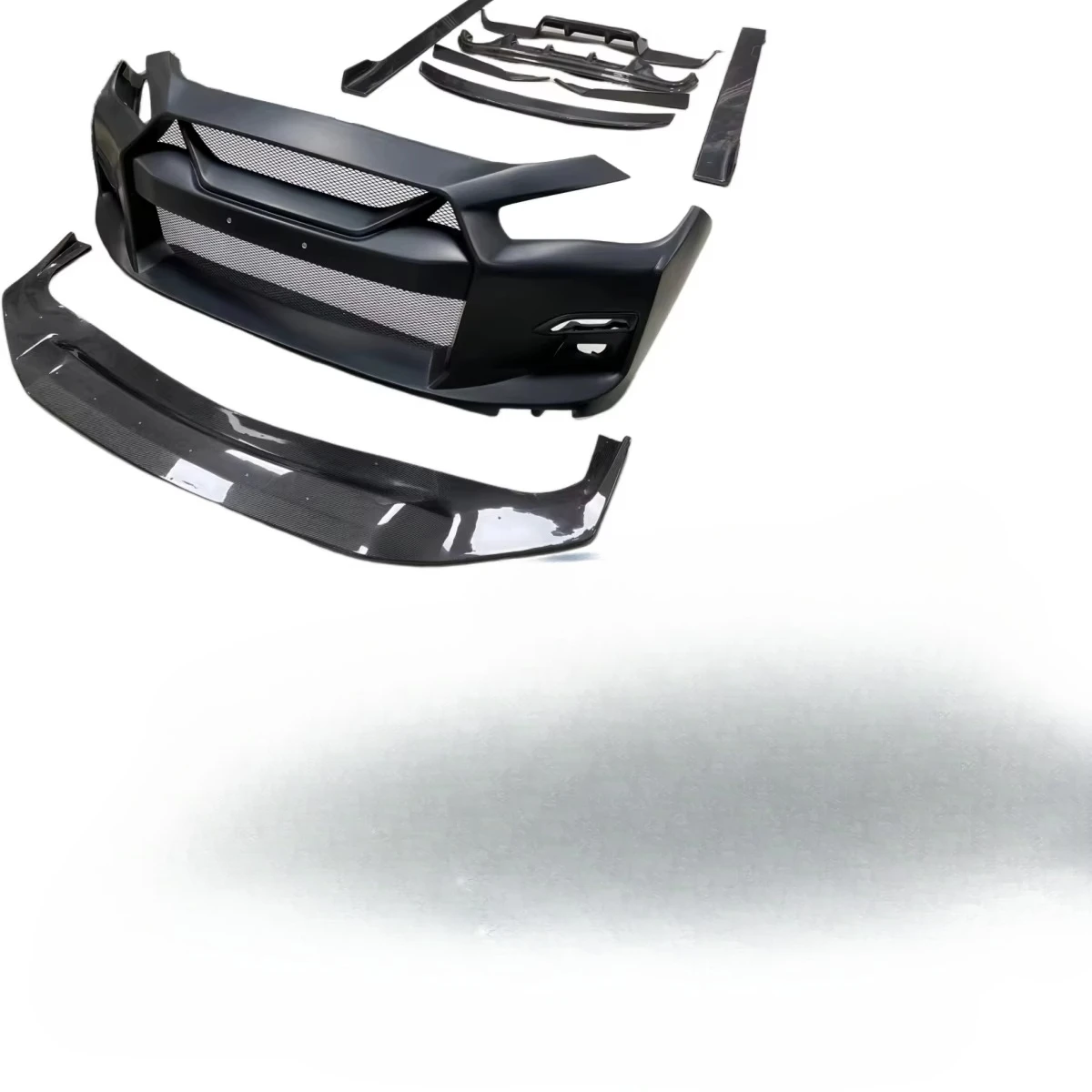 for New MRD Q50 LB Style Infiniti Q50 2014+ FRP Front Bumper Side Skirts Rear Diffuser Spoiler Air Dams Wings Screw-On Universal