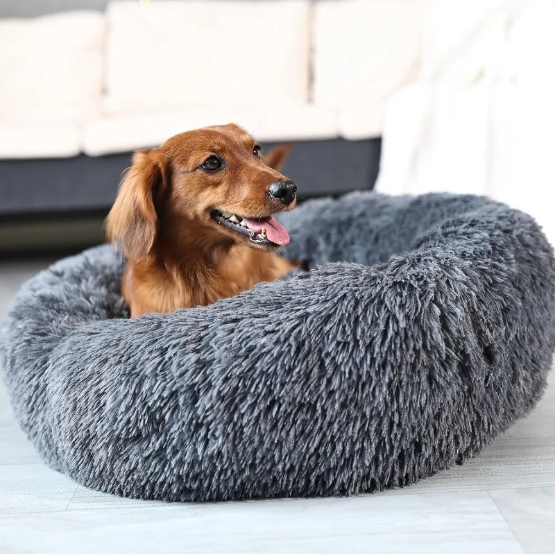 

Calming Bed for Dogs 30 Inches Dog Beds for Medium Dogs Washable Anti-Anxiety Dog Beds for Medium Dogs