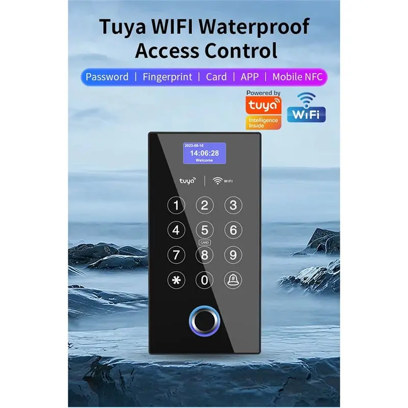 ABZW Installation Gate Opener Reader Wifi Standalone Fingerprint Access Control Keypad Rfid Waterproof Backlight