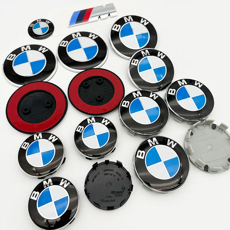 3D ABS Blue White BMW 45mm 56mm 68mm 74mm 82mm Badge M Logo Sticker For BMW E30 E46 E60 F20 F45 F48 G22 G32 G15 G06 Accessories