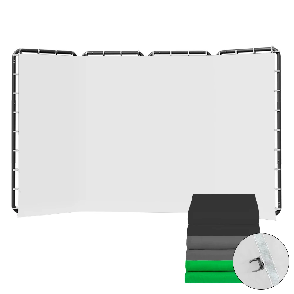 

2.4x4 Background Frame black/white/Green/gray Screen Wall Foldable For Tiktok Live Photo Studio Kit Chromakey Green Screen Frame