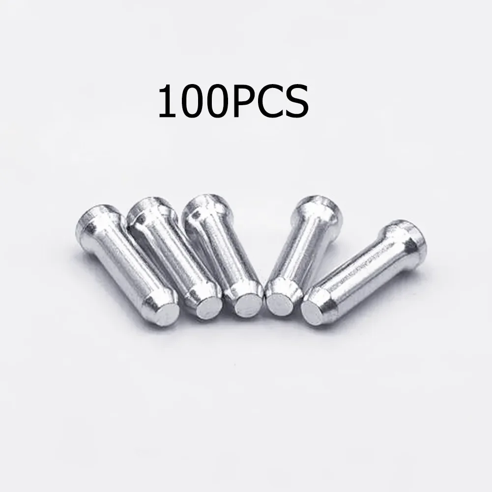 100 PCS Bike Universal Cable End Cap Tips MTB Bicycle Brake Gear Lever Aluminum Inner Thread End Crimping Inner Cable Pipe Sleev