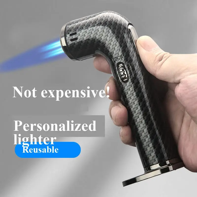 

HONEST Four Direct High-flame Spray Gun 360° Inversion Bend Shape Portable Outdoor Barbecue Cigar Moxibustion Metal Welding Gun