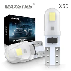 50Pieces/lot T5 3014 Led Car Door Lamps Indicator Light Reading Light Bulbs Scattered Light White/Red/Blue/Green/Yellow 12V/24V