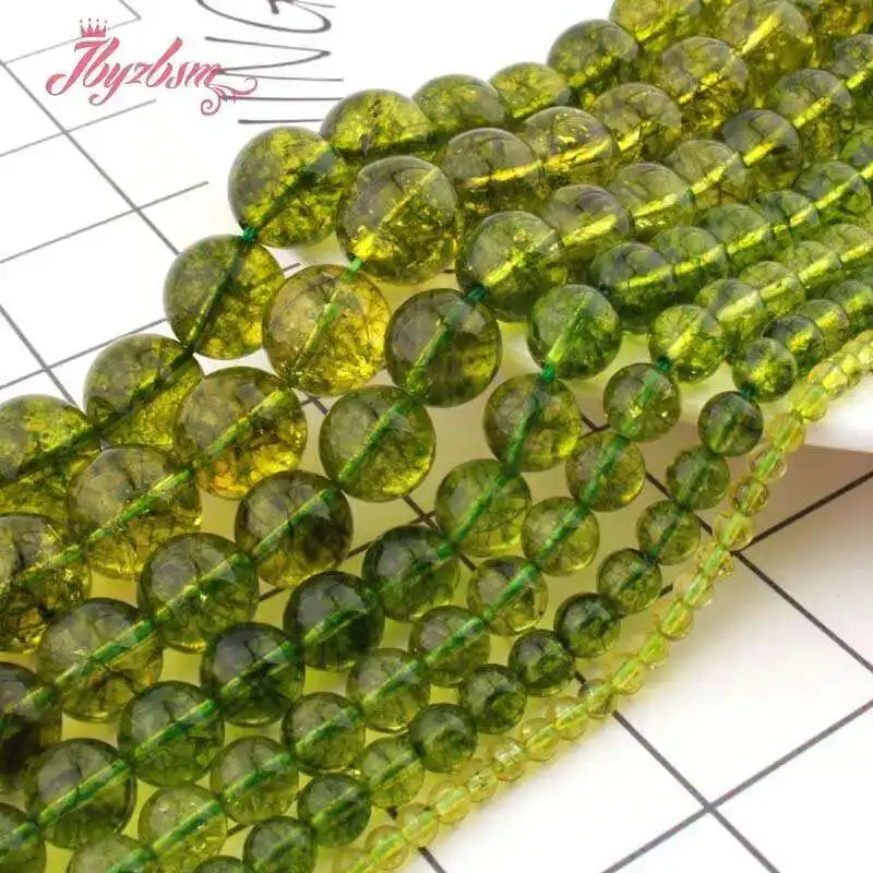6/8/10/12 مللي متر الزبرجد الأخضر الطبيعي السلس حجر مستدير الخرز ل قلادة أساور صنع المجوهرات 15 بوصة DIY بها بنفسك فضفاض الخرز #3