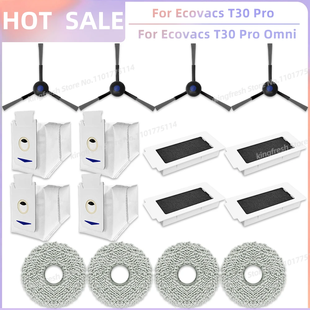 Passend Für Ecovacs T30 Pro Omni / T30 OMNI, Ecovacs Deebot T30e Pro Omni, YEEDI M12 ULTRA PLUS / M12 Pro+ Teile Hauptrolle Seitenbürste Filter Staubbeutel Wischmopptuch
