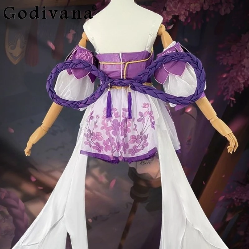 Honor of Kings Cosplay Dress Set Xiao Qiao Knot Cosplay Dress Outfit Women's Summer Game Ancient Style Fashion Full Suit