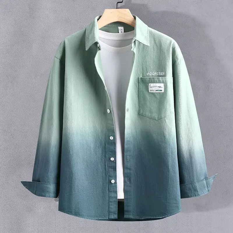Spring Autumn Men's Gradient Shirt