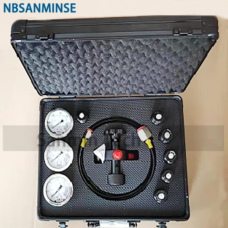 

NBSANMINSE SMT14 7 In 1 Pressure Testing Box Hydraulic Industry Pressure Guage 63mm 25/40/60MPa Application Inflatable Tools
