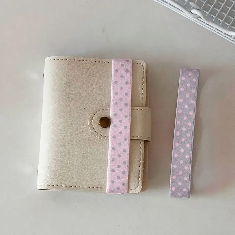 Kawaii Polka Dots Elastic Strap Double-sided DIY Decoration Notebook Straps Band Binding Rope for A7/6 M5 Planner Notebook