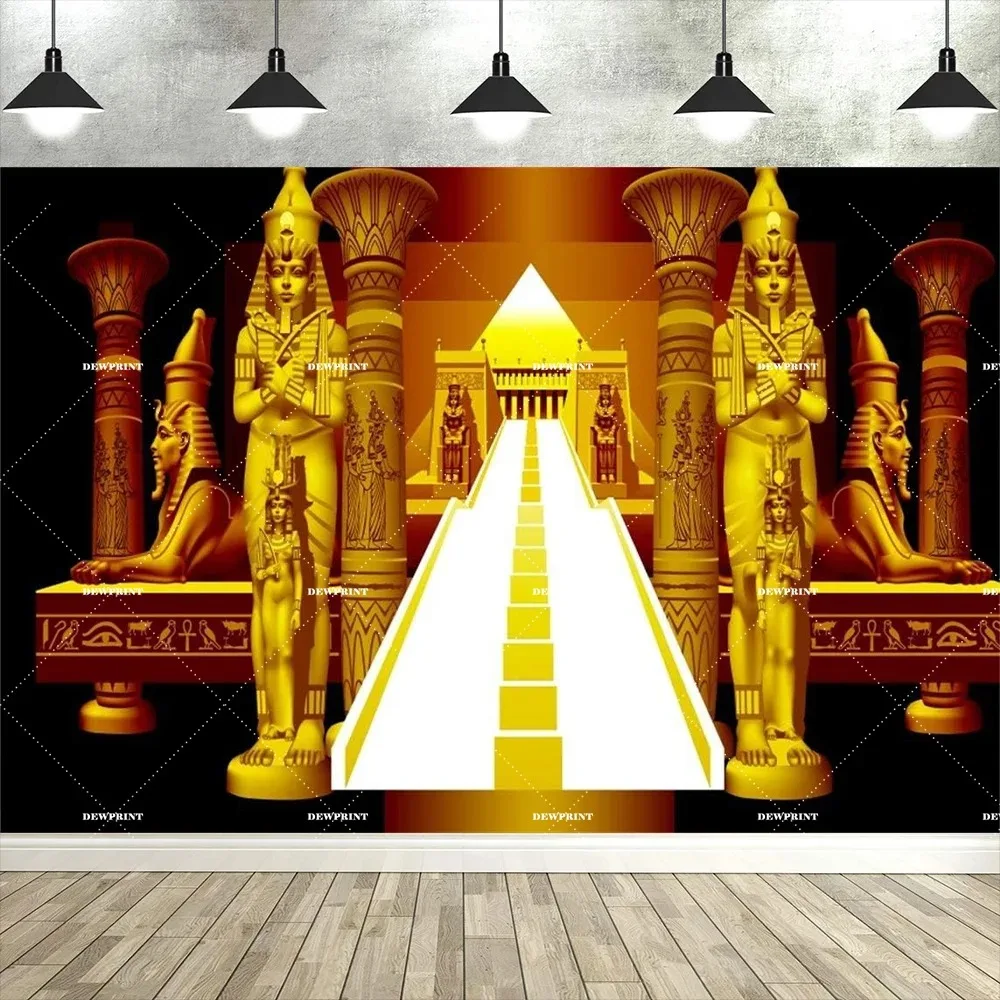 Egyptian Pyramid Pharaoh Sphinx Theme Photography Background Cloth, Adult Birthday Party Decoration Photography Studio Backdrop