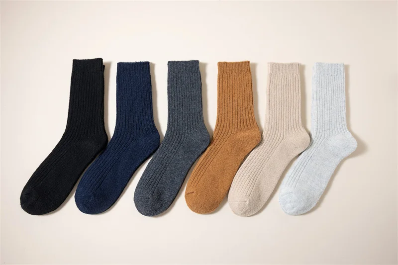 3 paar Winter Dicke Warme männer Wolle Socken Hohe Qualität Harajuku Retro Merino Wolle Casual Socken Große Größe Lange socken – Detail 1