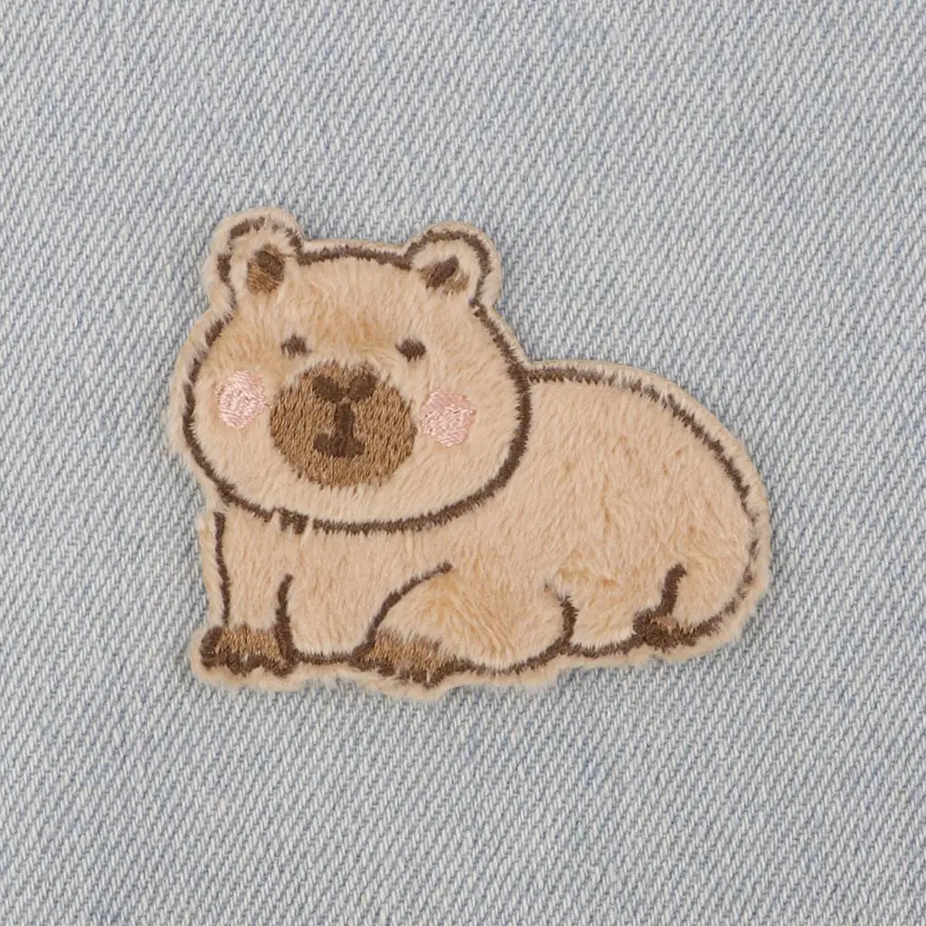 Cute Capybara Embroidered Magic Patch For Clothing T-shirt Bag Cool Patches On Clothes DIY Badges On Backpack 5PC/SET