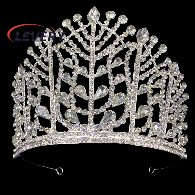 

Levery Royal Queen Crown Wedding Tiara for Bride Rhinestone Tiaras and Crowns for Women Costume Headpiece for Pageant