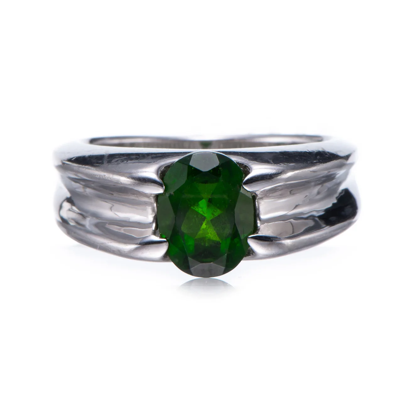 

Chrome diopside Rhodium Over Sterling Silver Ring