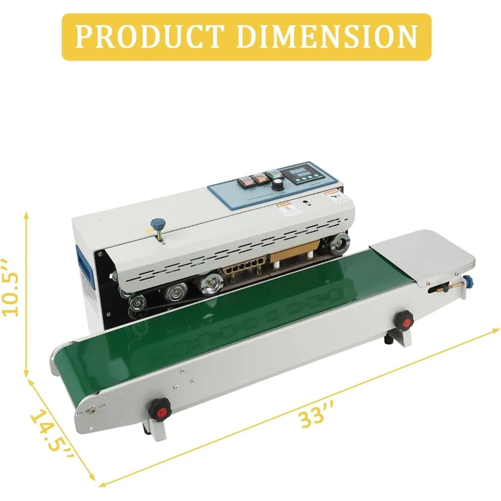 آلة ختم الشريط المستمر، آلة ختم شريط الأكياس الأوتوماتيكية الأفقية 110 فولت لأفلام الأكياس البلاستيكية مع درجة الحرارة الرقمية #3