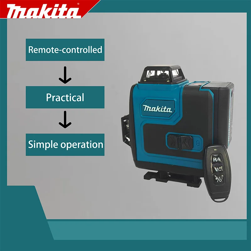 Niveau laser 3D/4D avec télécommande 16 lignes horizontales et verticales 360 °   Outils Makita auto-nivelants pour la construction de précision