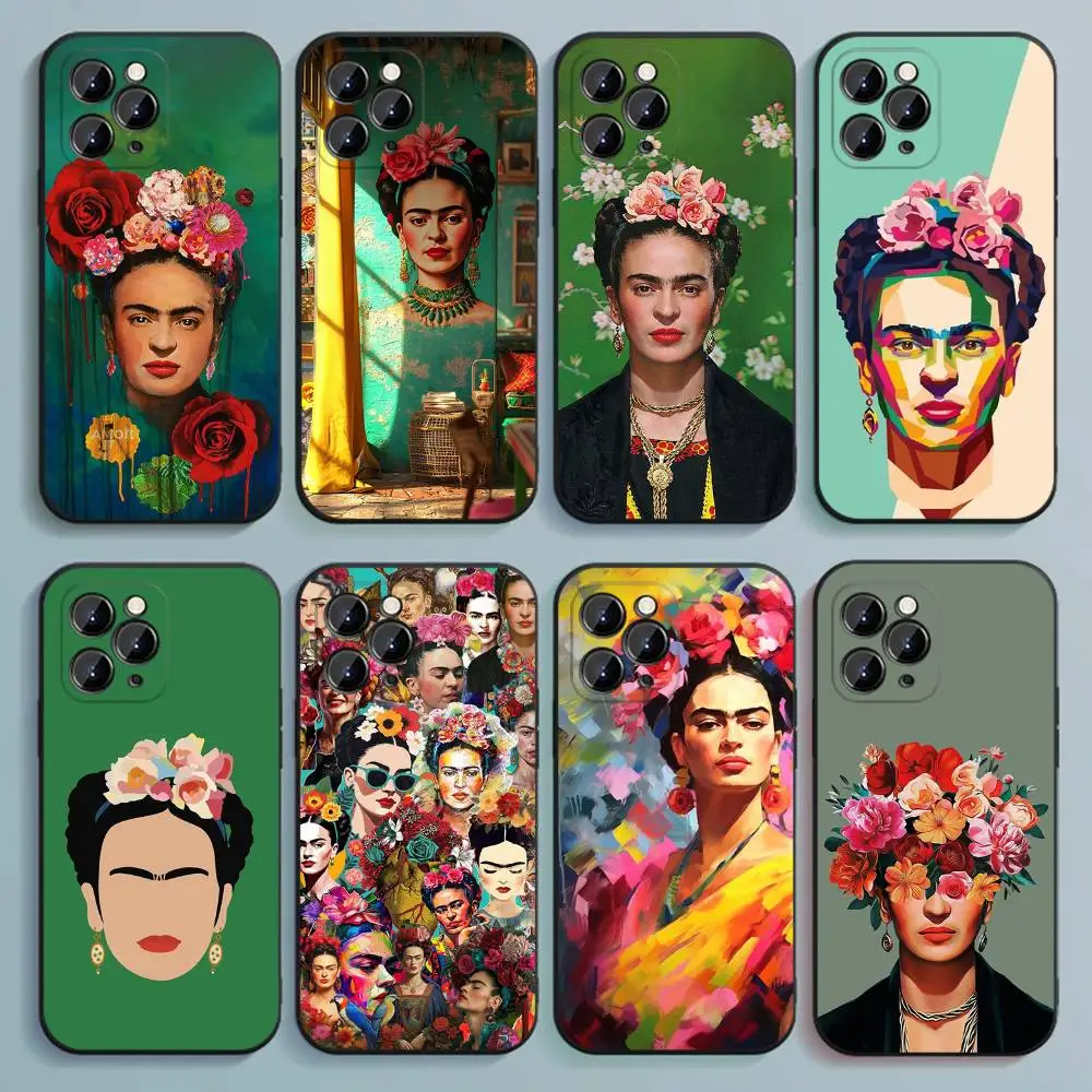 

F-Frida-s K-Kahlo-g Art Phone Case For iPhone 17,16,15,14,13,12,Pro,Max,Plus,E,SE4,Air,Mini Black Soft Cover