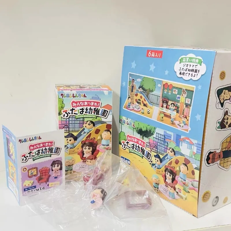 RE-MENT Crayon Shin Chan Futaba Kindergarten Series Urocza Mini Scena Anime Figurka Akcji Model Kolekcjonerski Ozdoba Replika Zabawka