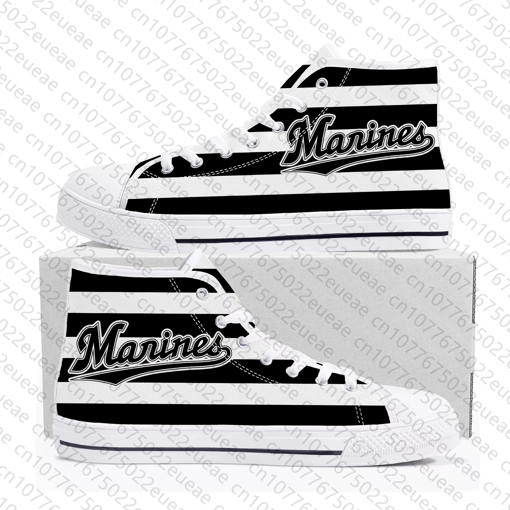 マリーンズ Chiba Marines baseball High Top Sneakers Mens Womens Teenager Canvas High Quality Sneaker Casual Custom Made Shoes DIY