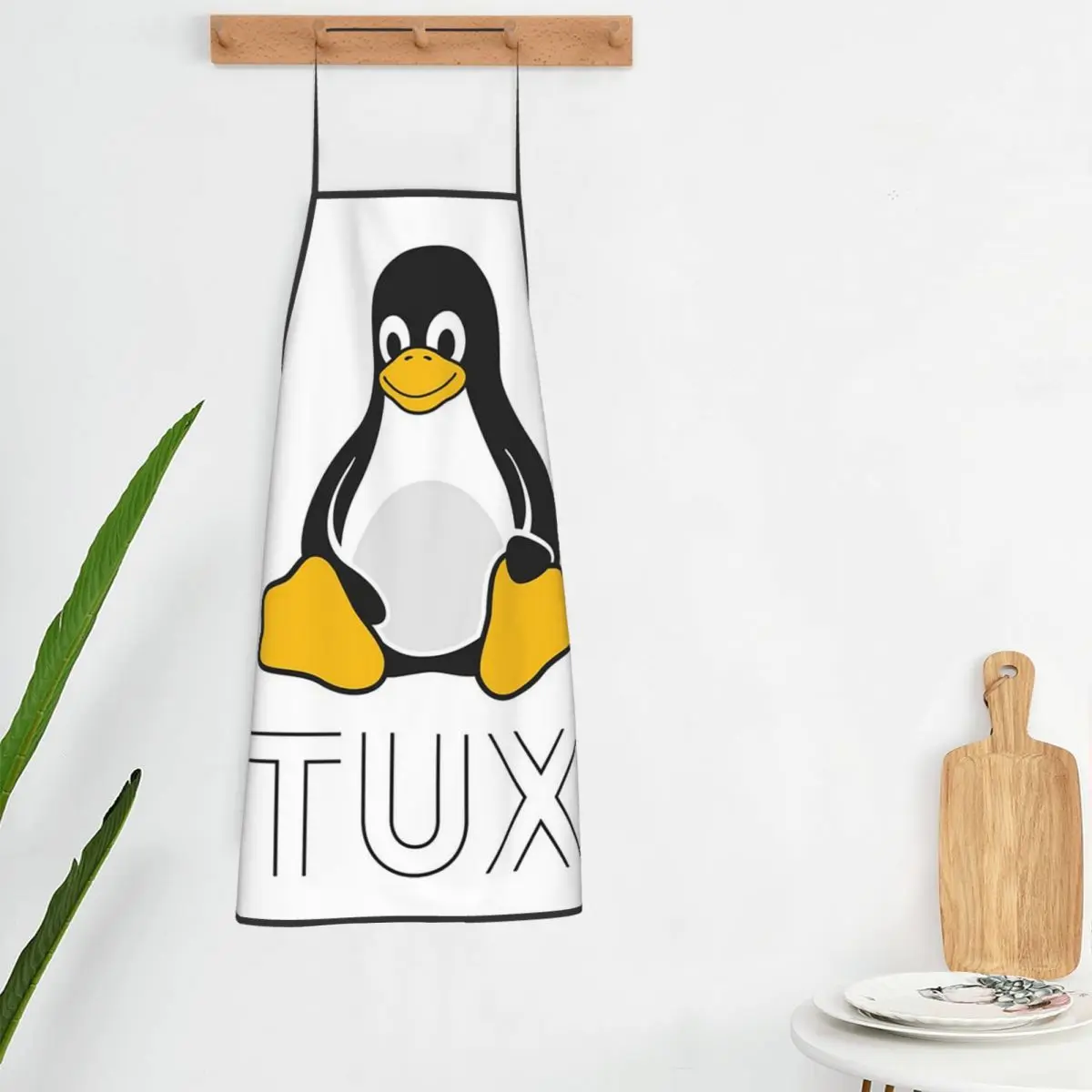 Tux Linux Aprons Chef Cooking Tablier Waterproof Bib Kitchen Cleaning Pinafore for Women Men Gardening