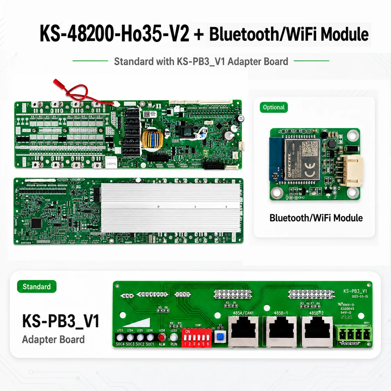 KeSheng  200A LiFePO4 Battery BMS with wifi BT Smart Inverter 16S 51.2V Home Energy Storage System Ho35