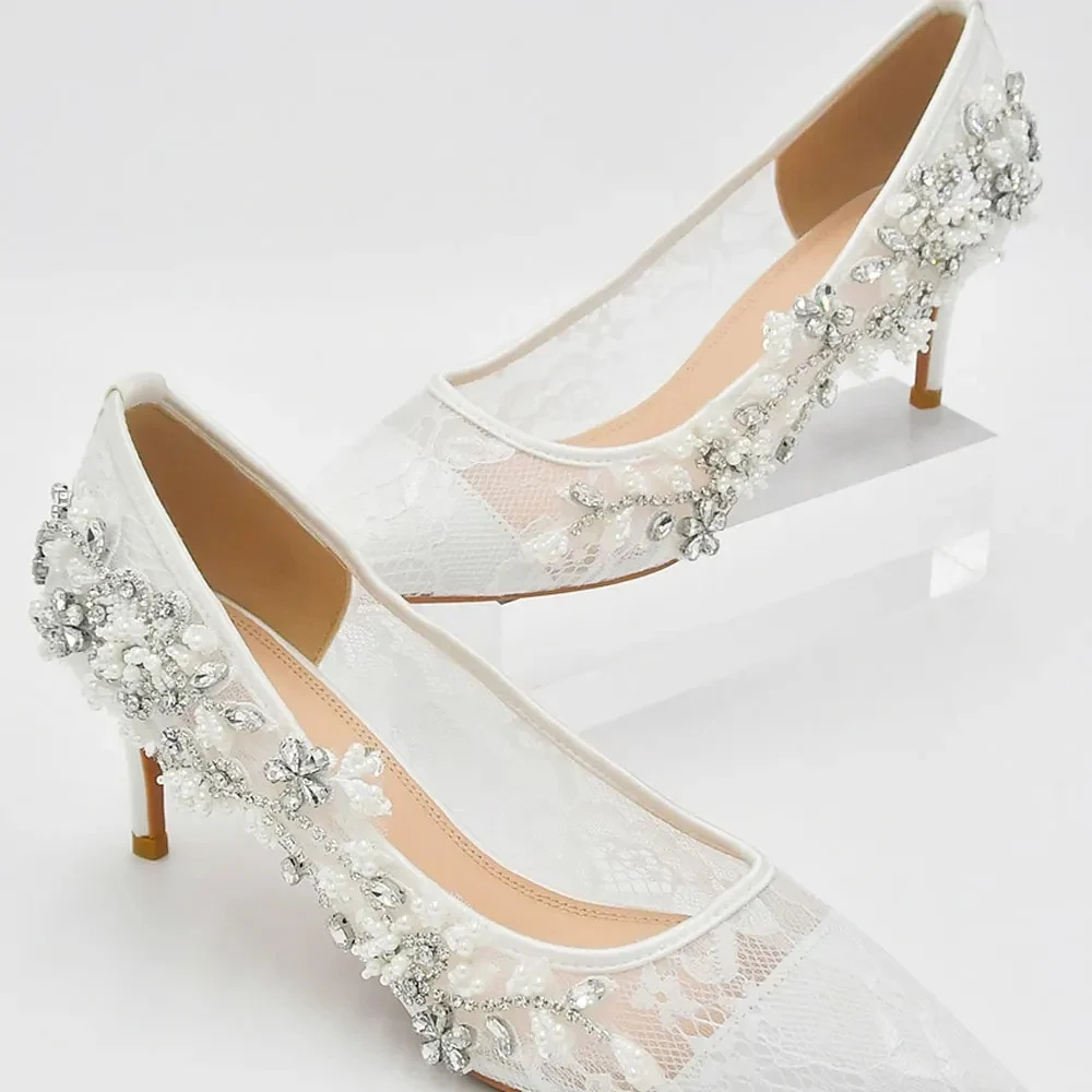 TOPQUEEN Handmade DIY Pearls Applique High Heels Shoes Bags Hats Patches Bride Women Sew On Dress Clothes Design Decoration SP09