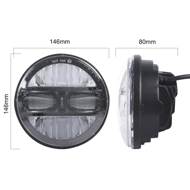 60W 5.75 Inch Projector Sealed Beam LED Headlight DOT High Low Beam for Motorcycle