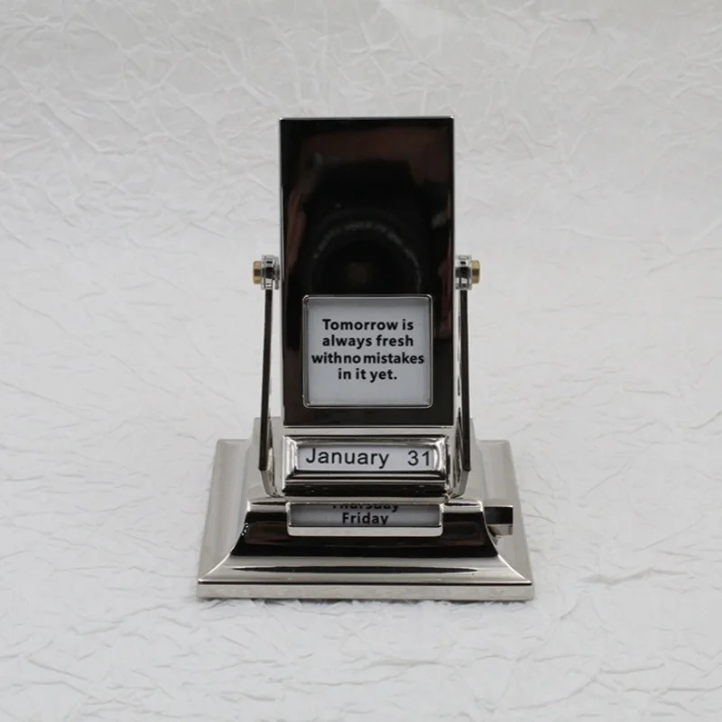 

Metal calendar flip desk calendar ornament desktop perpetual creative home decoration Office and School Supplies Accessories