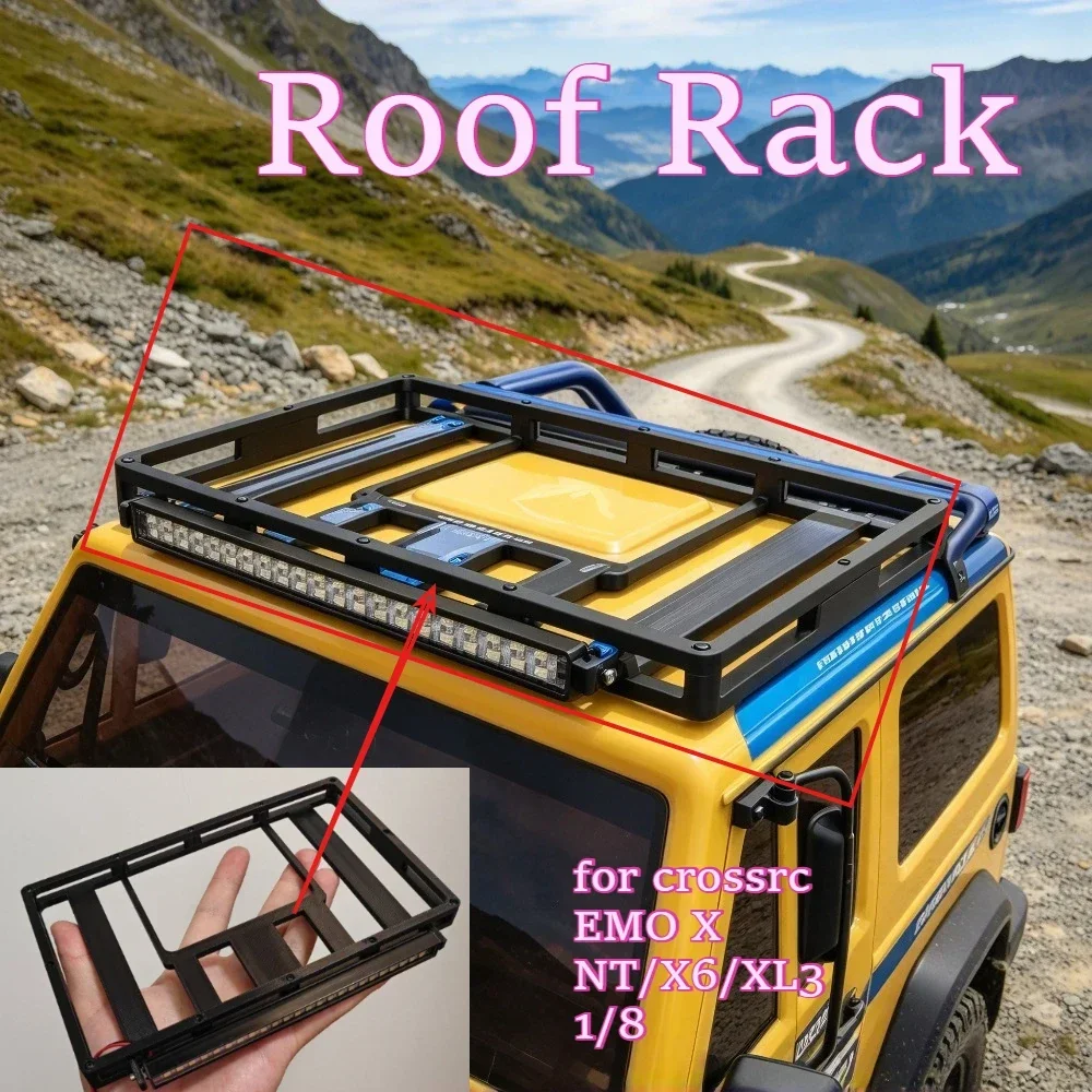 RC hobby car  Roof Rack With LED Lights for crossrc EMO X NT/X6/XL3 1/8 custom size simulated part replacement spare accessories