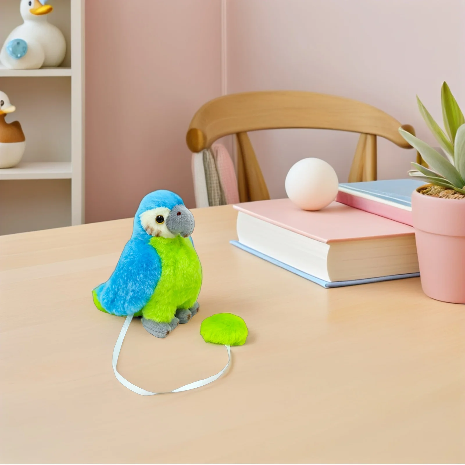 ตุ๊กตานกแก้วสีน้ำเงินแบบสวมไหล่  นกมาคอว์เหมือนจริง  อุปกรณ์ประกอบชุดโจรสลัด  ของชำร่วยงานปาร์ตี้ฮาโลวีน  ของตกแต่งคอสเพลย์