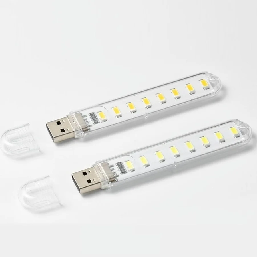 Pwwqmm mini usb led mesa lâmpada de leitura portátil luz para acampamento banco potência notebook 8leds livro luzes da noite lanterna