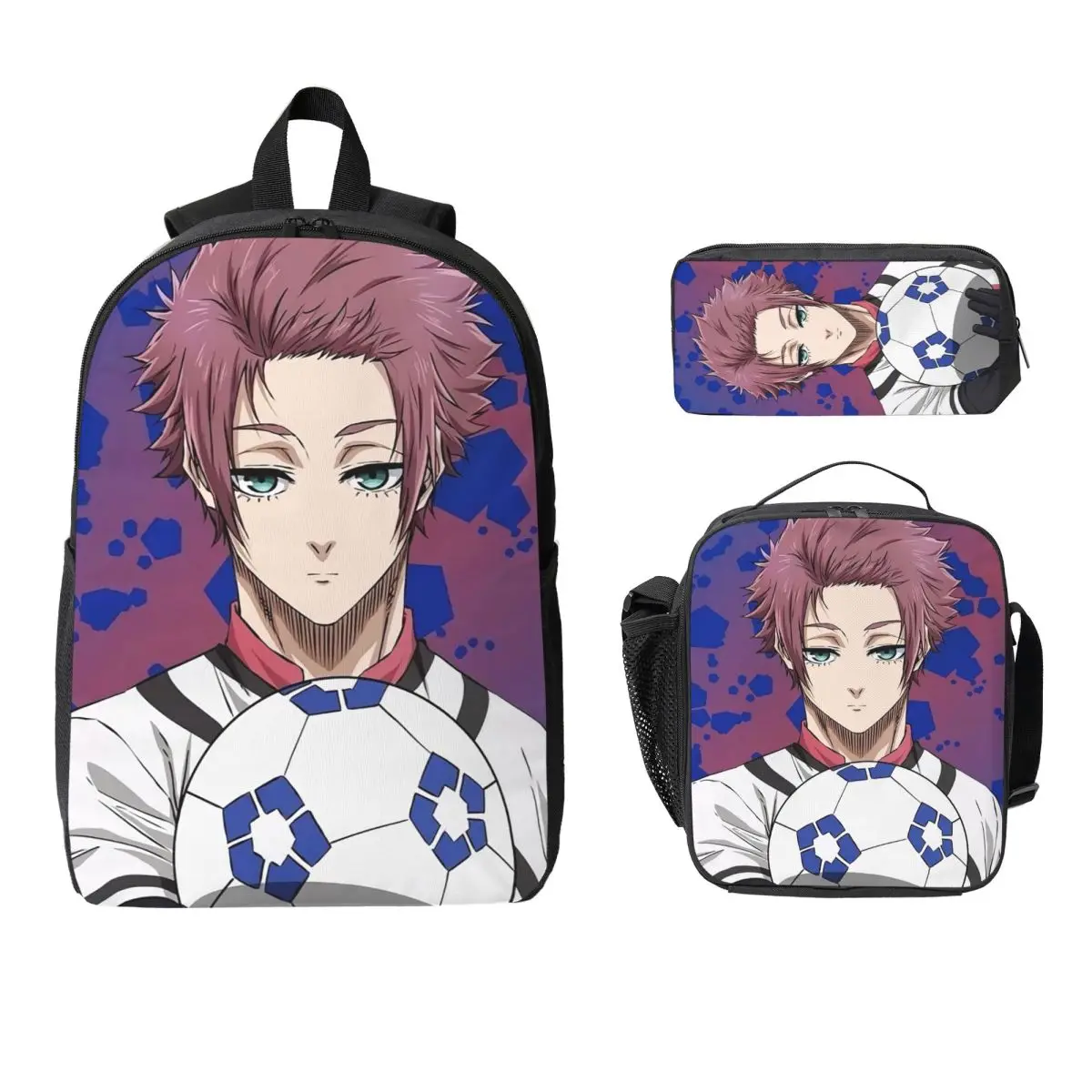 

Itoshi Sae Blue Lock мультфильм аниме рюкзак для мальчиков и девочек BookBag школьная сумка сумки на плечо 3ps изолированная сумка для обеда пенал