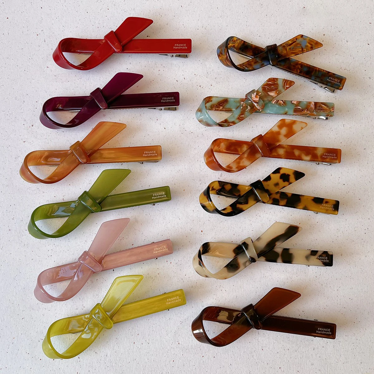 

Korean and French gold standard large bow ribbon duckbill clip French side clip